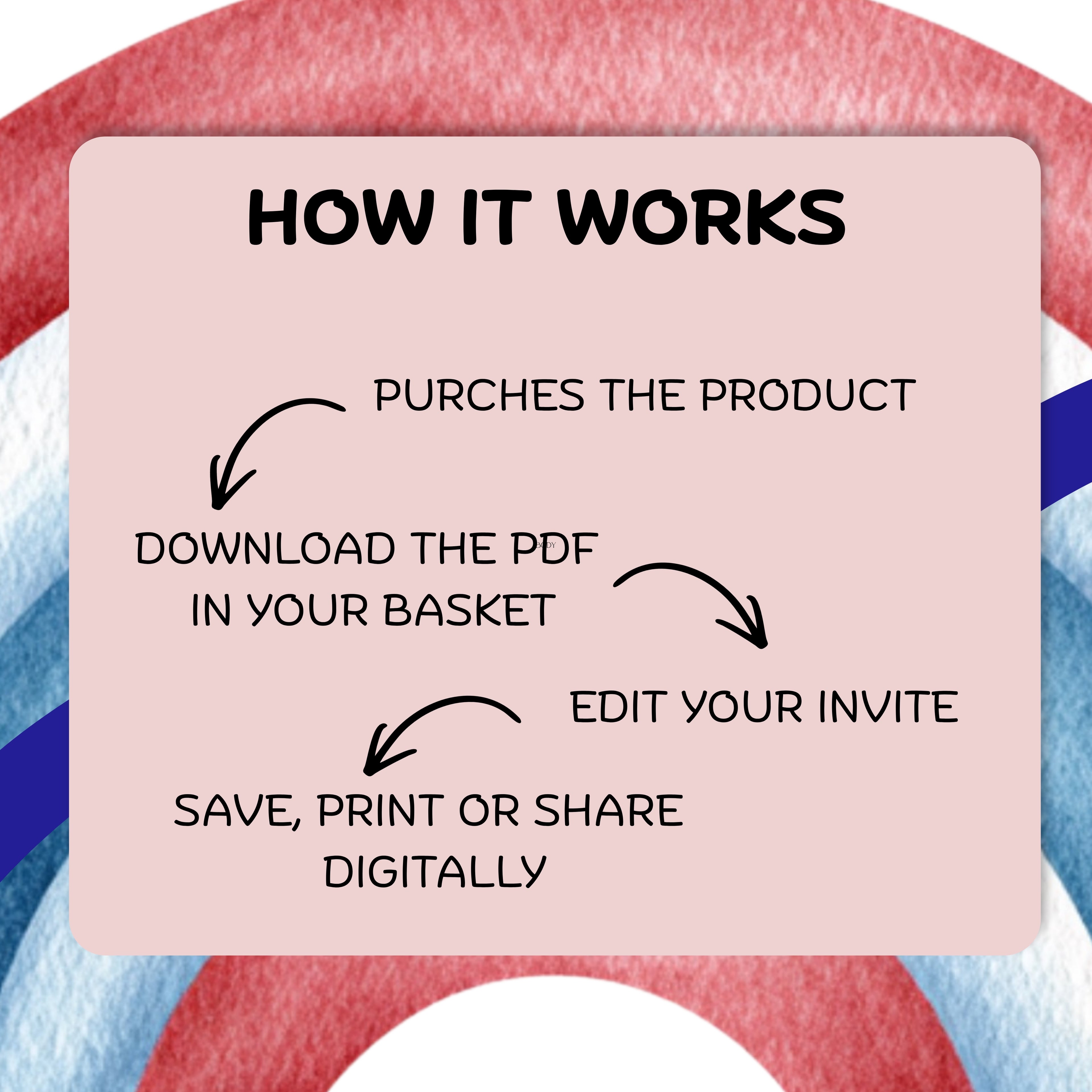4th of July Celebration Invitation, Statue of Liberty Party Template (Digital Download)