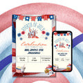 4th of July Celebration Invitation, Statue of Liberty Party Template (Digital Download)