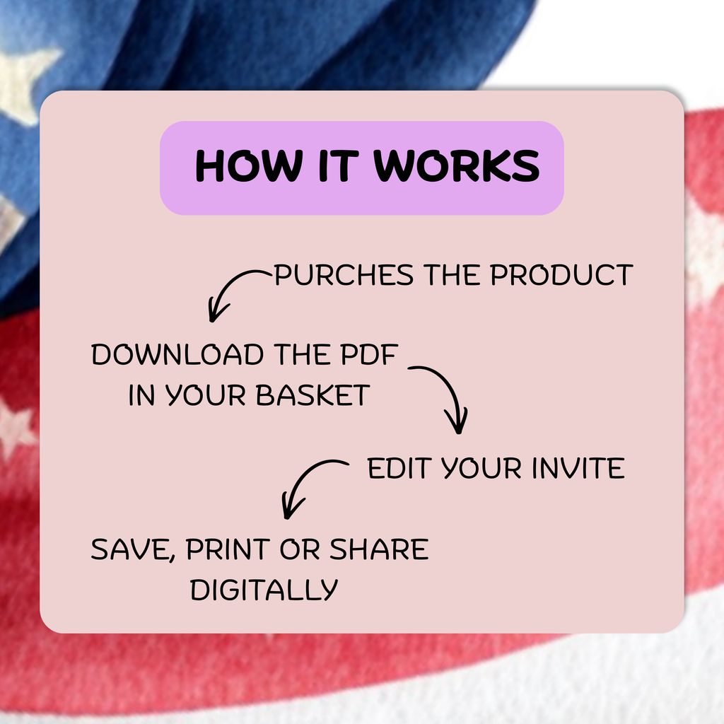 4th of July Celebration Invitation, Big Statue of Liberty Party Retro Template (Digital Download)